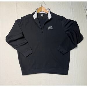 Footjoy Mens size M 1/4 Zip Pullover sweatshirt  black the sanctuary golf club